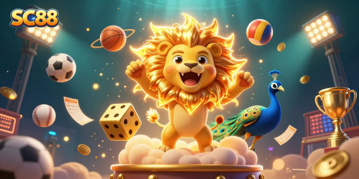 Experience thrilling gameplay at SC88 with a rich 3D casino scene filled with dynamic sports elements.